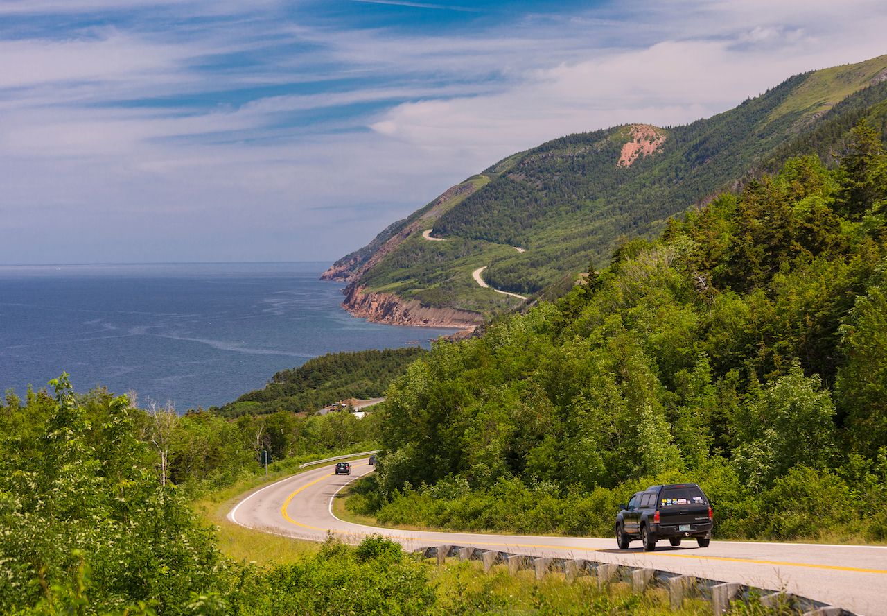 Scenic road on Cape Breton Island Nova Scotia