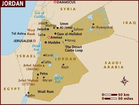 Jordan Map - Jordan Perfect Tours